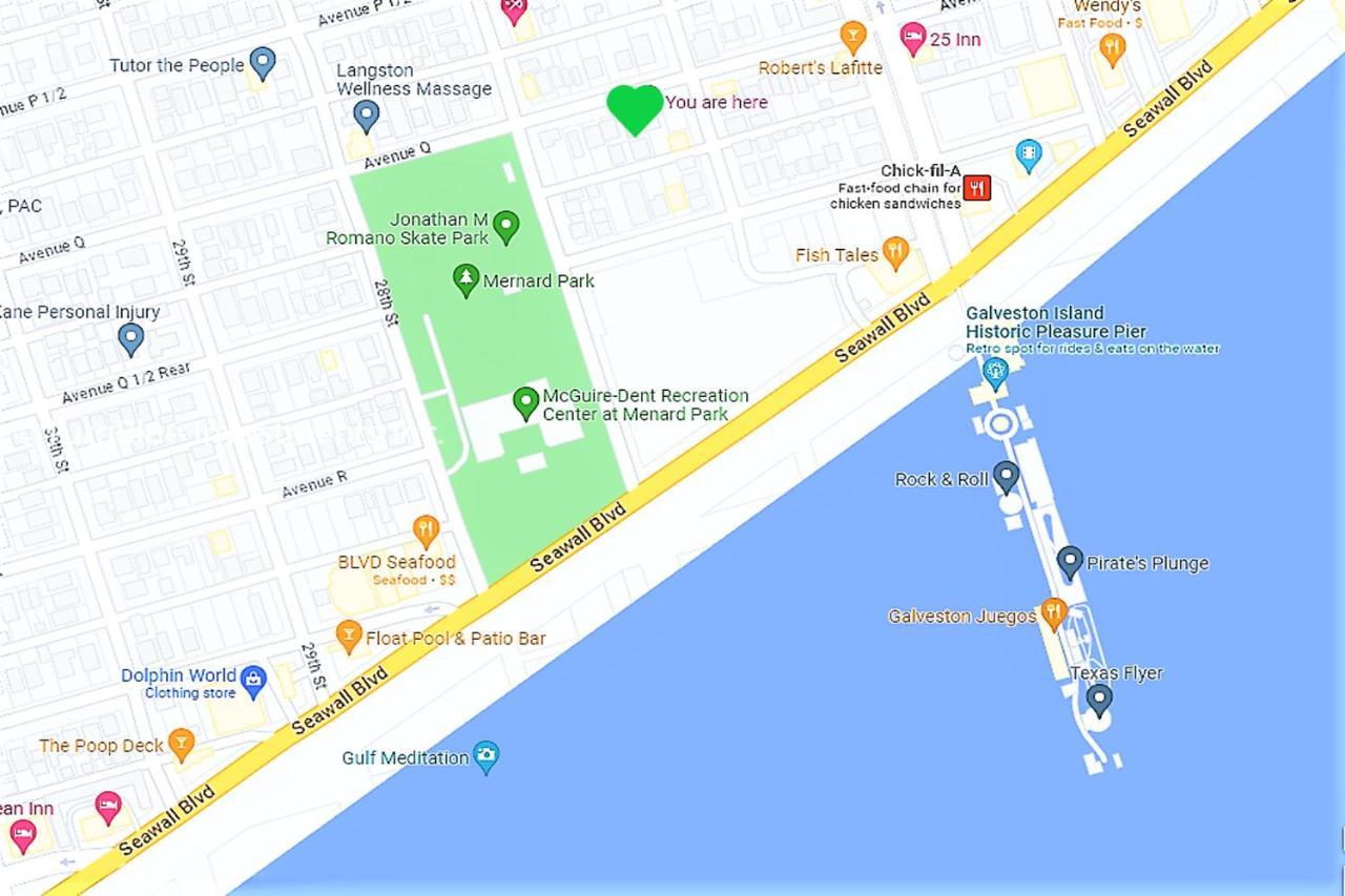 Casaazul-2605A-Couples Retreat By Beach & Pleasure Pier 1 Block Away- 2Bed 2Bath- 7 Minutes To Cruise Terminal Galveston Dış mekan fotoğraf